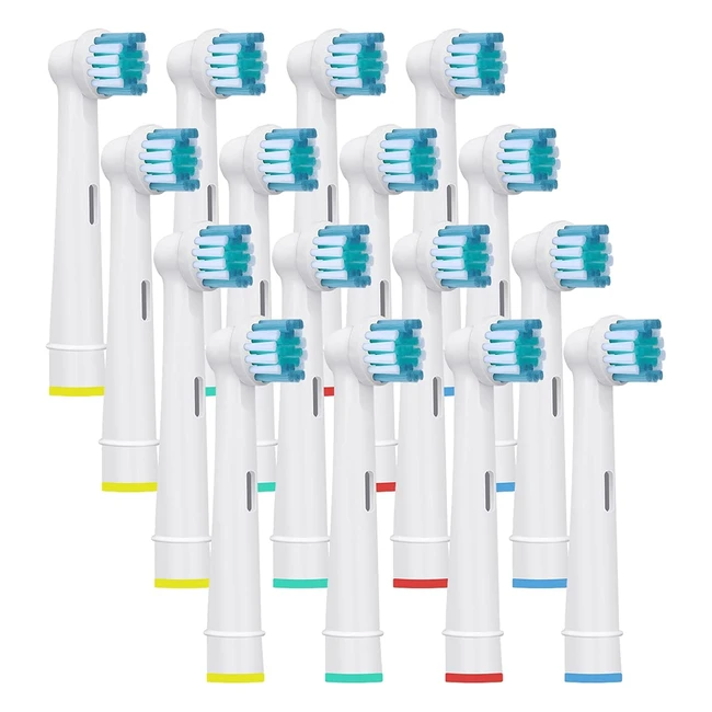 16 Têtes de Brosse à Dents Compatibles Orale B - Douces, Flexibles et Ergonomiques pour une Élimination Efficace de la Plaque Dentaire