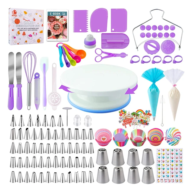 Kit de repostería y pastelería 305pcs - Utensilios profesionales para decoración de tartas y pasteles