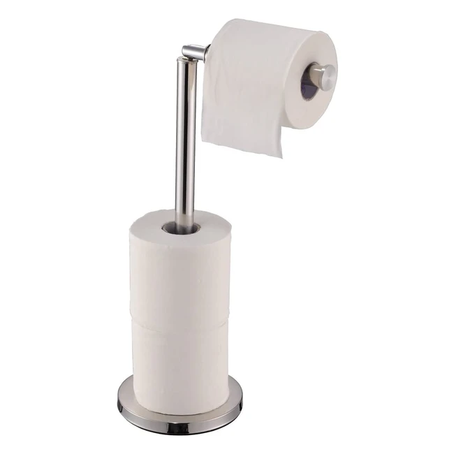 Bath Vida Freestanding Toilet Paper Holder - Stainless Steel, Rust Resistant, All-in-One Design