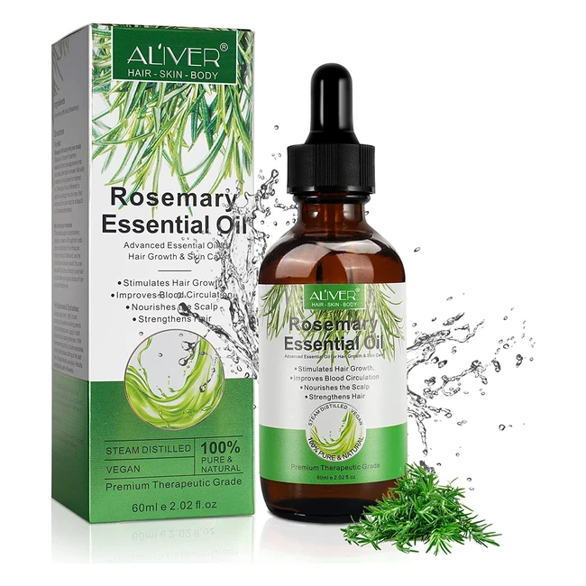 Olio Essenziale di Rosmarino Puro per Capelli e Corpo - Aromaterapico e Naturale - 60ml