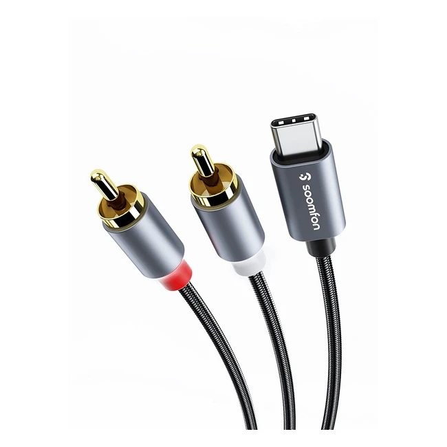 Cable de audio USB C a 2 RCA Soomfon - Hifi sonido para cine en casa, altavoces y coche