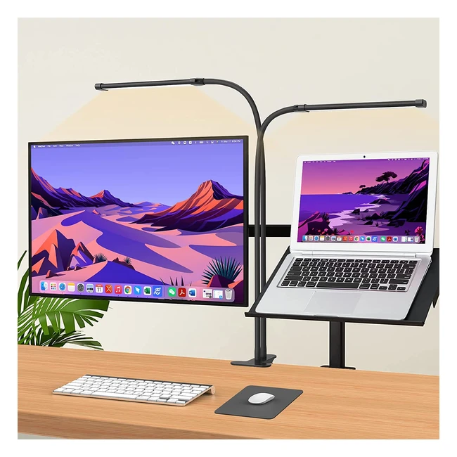 Lampada da scrivania Izell con 154 LED, 3 colori e 10 livelli di luminosità, caricatore USB per casa e ufficio