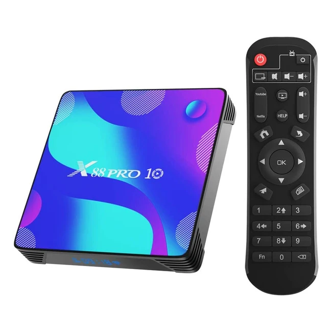 Android 11 TV Box 4GB RAM 32GB ROM RK3318 Quadcore 64bit Cortex-A53 - 4K, 3D, WiFi Dual Band 2.4/5GHz, BT 4.0, Ethernet 10/100M, HD 2.0 - Turewell