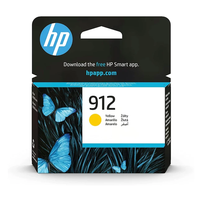 Cartucho de Tinta HP 912 3YL79AE Amarillo para Impresoras HP OfficeJet Pro 8010 y 8020 - Calidad de Laboratorio y Rendimiento de 315 Páginas