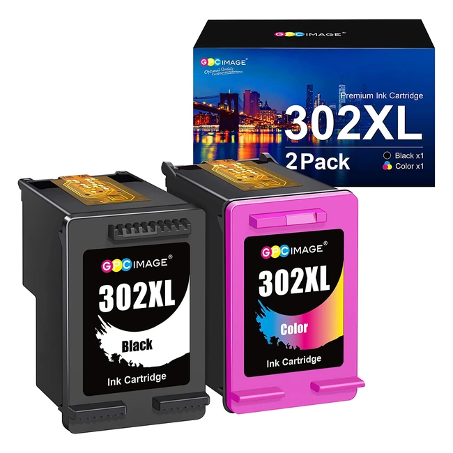 GPC Image 302 XL Cartouches d'encre compatibles HP 302 XL Noir et Couleur pour Envy 4520, Deskjet 3630, Officejet 3833