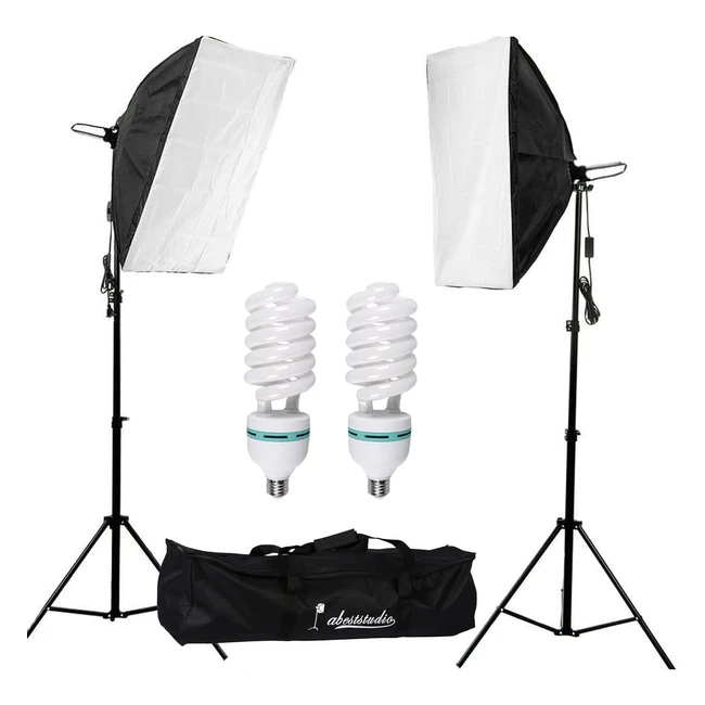 Abeststudio 2x 135W Softbox Lighting Kit - Perfect Even Lighting for Photography