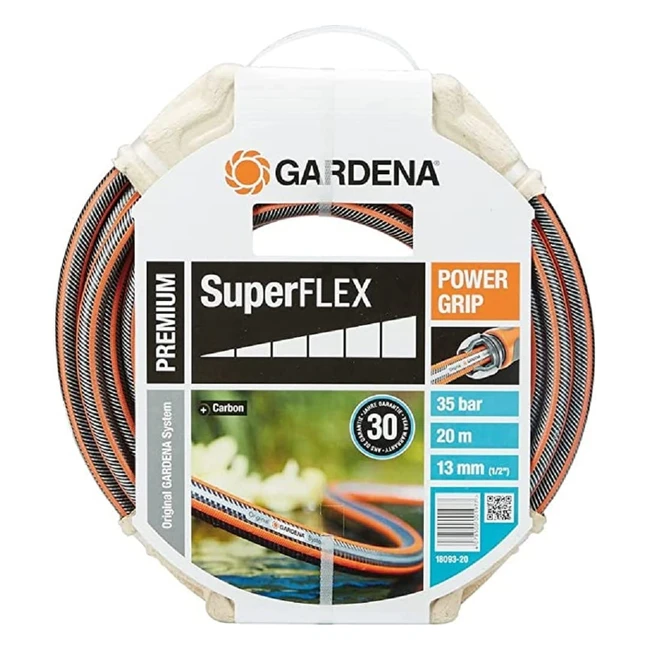Gardena Premium Superflex Schlauch 13mm, 20m, Powergripprofil, UV-beständig