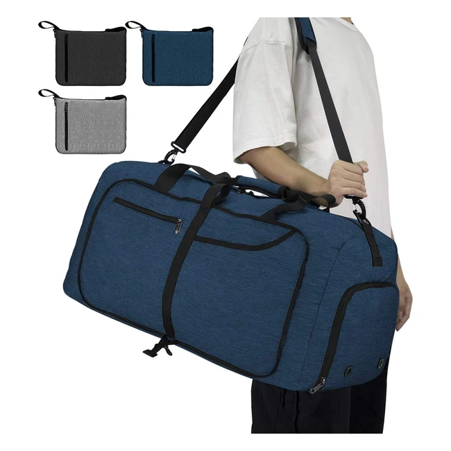 Bolsa de Viaje Plegable 65L Impermeable con Compartimento para Zapatos - Newhey