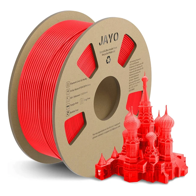 Jayo PLA Plus 175mm - Filamento 3D con precisione dimensionale 0.02mm - Bobina da 11kg - Rosso
