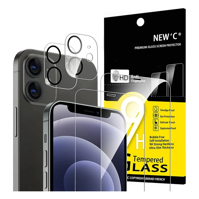 Protector de pantalla y lente de cámara de cristal templado para iPhone 12 mini - Pack de 4