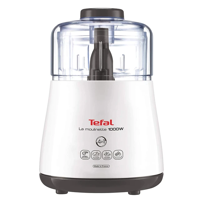 Tefal DPA130 La Moulinette Elektrischer Zerkleinerer, 1000 W, 330 g Behälterkapazität, Kabelaufbewahrung, Weiß