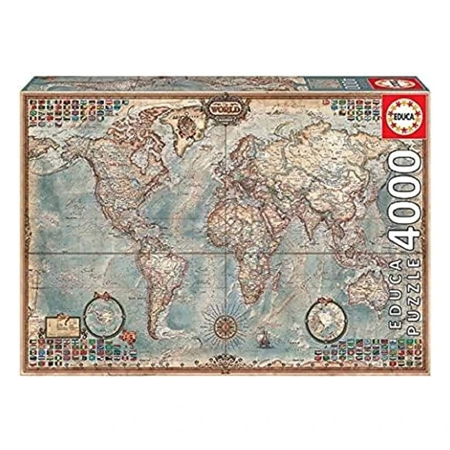 Puzzle Mapamundi Historico Educa 4000 pièces - Carte du Monde Unique