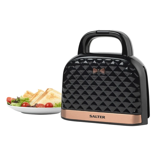 Salter Handbag Toastie Maker - Nonstick Compact Snack Machine with Auto Temperature and Diamond Embossed Design
