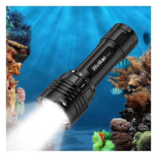 Torcia Subacquea Wurkkos DL30 3600 Lumen Ricaricabile IPX8 Samsung LH351D Bianco