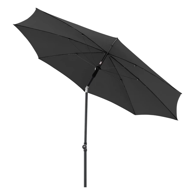 Doppler Rethink 200cm Balkon- und Terrassen-Rundschirm in Dunkelgrau - Nachhaltiger Schirm mit Handöffner und Neigungsfunktion