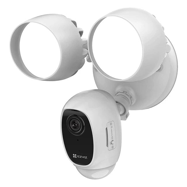 Caméra de surveillance extérieure intelligente EZVIZ LC1C avec éclairage intégré 2000lm, vision nocturne couleur 25m, audio bidirectionnel, sirène d'alarme, détection de mouvement PIR