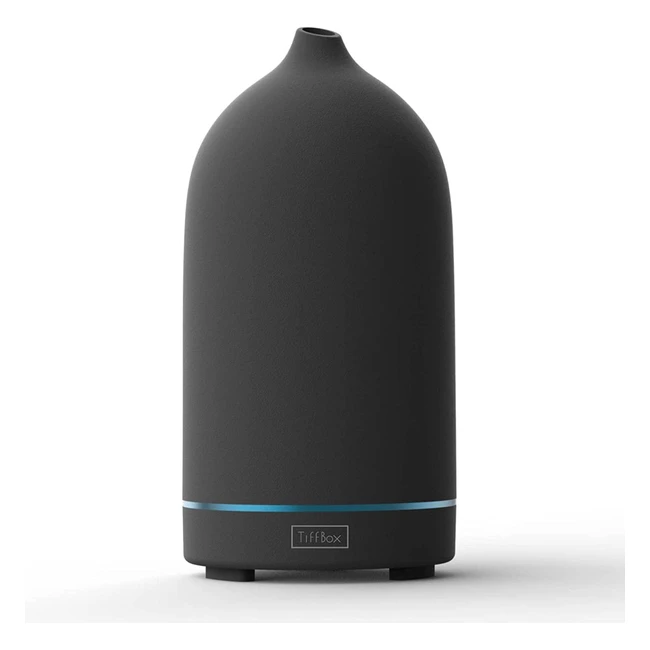 Tiffbox Ceramic Essential Oil Diffuser - Handcrafted Ultrasonic Humidifier with 7-Color Changing LED, Waterless Auto Shutoff, and 4 Timing Sets