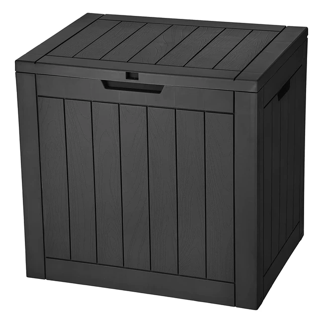 Yitahome 118L Garden Storage Box - Waterproof, Lockable, Outdoor Resin Deck Box for Garden Tools, Cushions, Pillows, Pool Supplies - Black