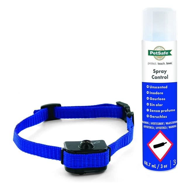 Collier Anti-Aboiement Deluxe pour Petit Chien - Petsafe - Réf. 12345 - Spray Inodore