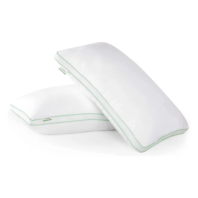 Novilla Kissen 45x74 cm, Set aus 2, 2200 g, 1100 g x 2, verstellbar, weißes Bett-Kissen mit Reißverschluss, waschbar, OEKO-TEX zertifiziert