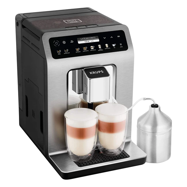 Krups Evidence Plus Kaffeevollautomat mit LED-Display und Edelstahl-Kegelmahlwerk - 1450W, 15 bar