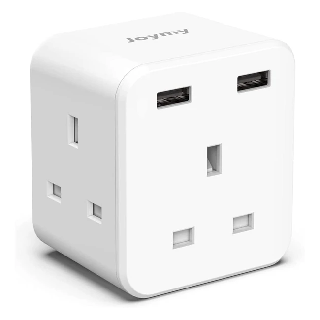 Joymy 5-in-1 Plug Adapter with USB - Charge 5 Devices Simultaneously