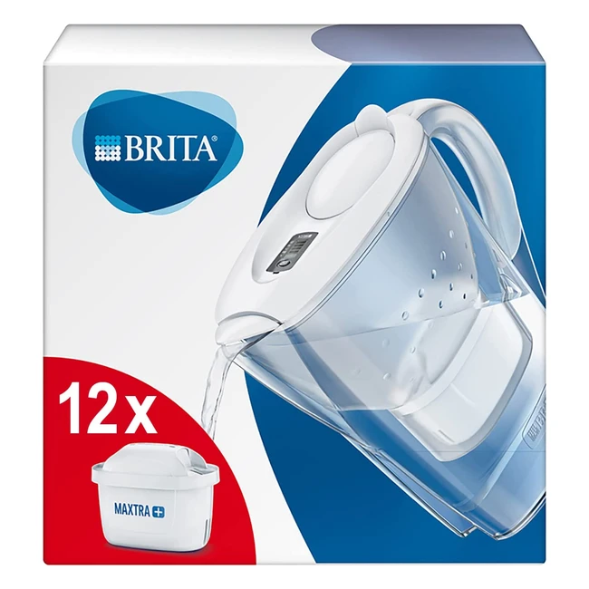 BRITA Marella Wasserfilter 12-Monats-Pack inkl 12 Maxtra Filterkartuschen - Wei