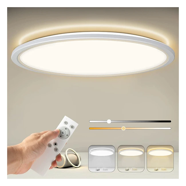 Lmpara de techo LED regulable con control remoto - 24W 2400lm - Blanco ultra d