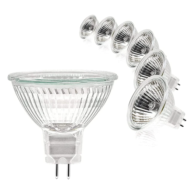 Simusi MR16 Halogen Light Bulbs 6 Pack - 12V 50W GU53 Spotlight Bulb Dimmable - Warm White 2700K