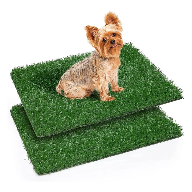 2-Pack Dog Artificial Grass Mats for Potty Training - IndoorOutdoor Use - 355x4