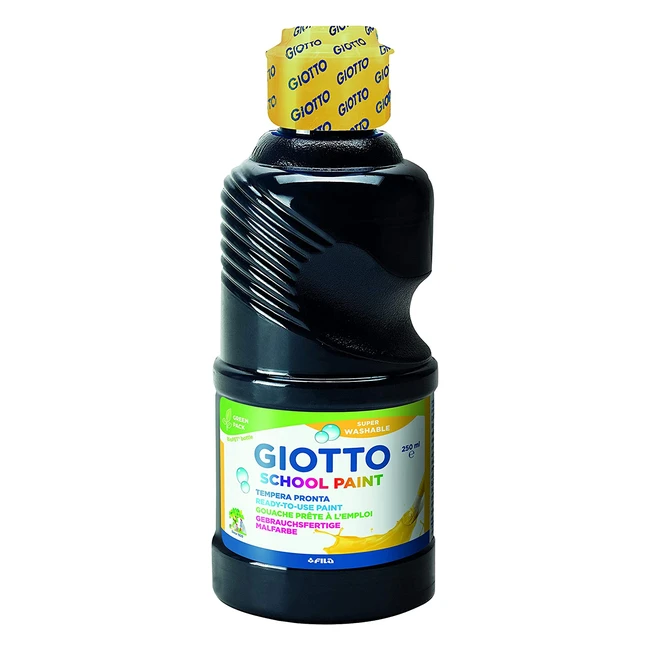 Tempera Giotto 530824 Color Negro - Fórmula Lavable y Rica en Pigmentos