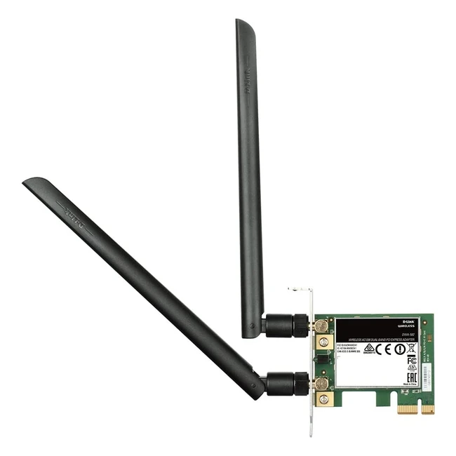 D-Link DWA582 AC1200 PCIe Wireless Adapter - Dual Band High-Gain Antennas