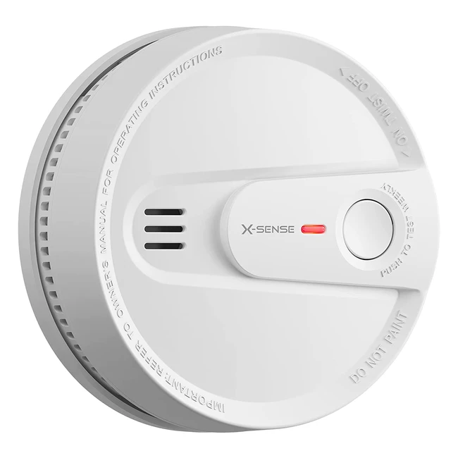 Xsense Smoke Alarm - 10 Year Battery, Fire & Smoke Detector with LED Indicator & Silence Button - EN 14604 Standard