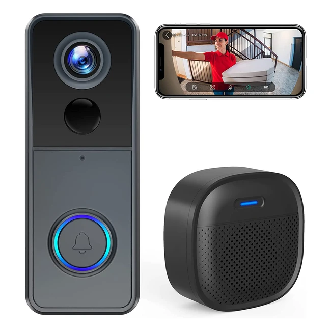 Videocitofono WiFi HD 1080p senza fili con rilevamento movimento PIR e audio bid