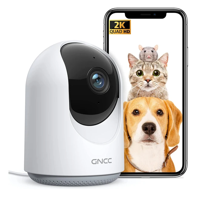 GNCC 2K Pet Camera with 360 Coverage MotionSound Detection 2-Way Audio Realt
