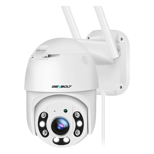 Genbolt DCPoE Outdoor Security Camera with Auto Cruise Tracking, Human Detection, and Active Siren Alarm - 1080P FHD Resolution