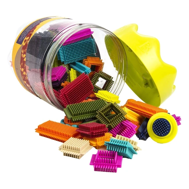B Toys BX1175Z Costruzioni Morbide e Colorate in Jar con 68 Pezzi