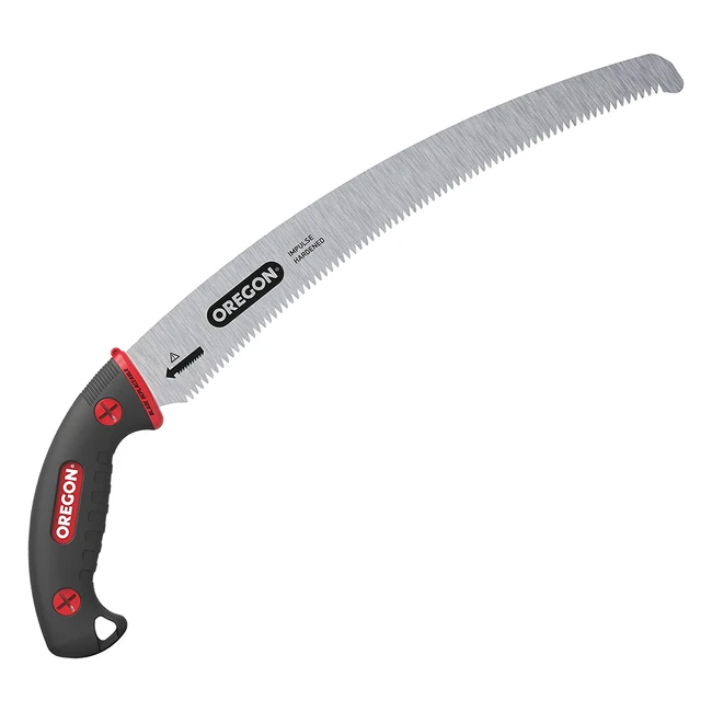 Premium Japanese Carbon Steel Hand Saw - Curved Blade with Scabbard - Rust Proof - Forestry Pruning Cutting Tool - Oregon 600136CURVED