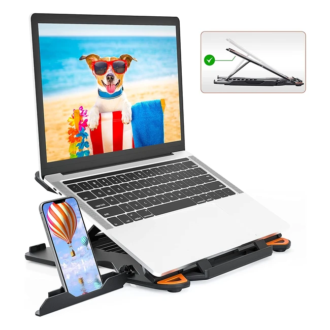 Topmate Supporto Laptop Scrivania Regolabile in Altezza - Base Girevole a 360° - Supporto per MacBook Air/Pro - Leggero e Pratico