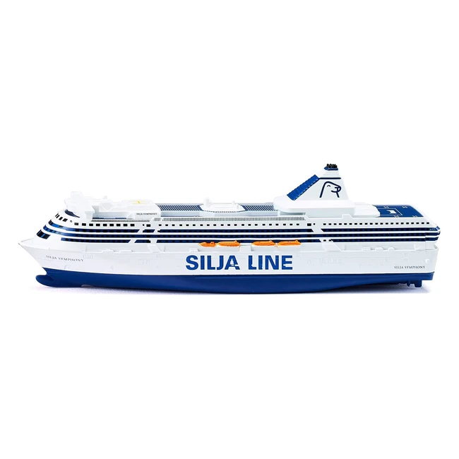 Ferry Silja Symphony en métal et plastique 1:1000 - Bleu/Blanc - Modèle réduit détaillé