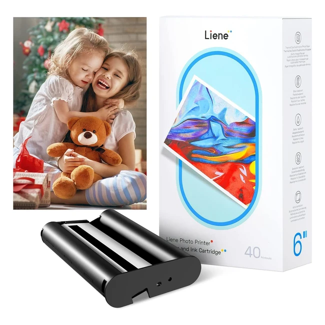 Pacchetto 40 Carta Fotografica & Cartucce Inchiostro 10x15cm - Carta Foto 4x6 & Cartucce Inchiostro Tricolore Sublimazione Termica