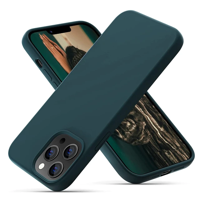 Oitiyaa Liquid Silicone Case for iPhone 13 Pro - Full Body Protection, Ultra Slim, Soft Microfiber Lining, Teal
