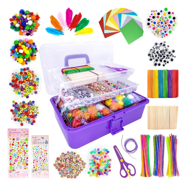 1405 Pcs OBQO Art  Craft Supplies for Kids - All-in-One DIY Set with Storage Bo