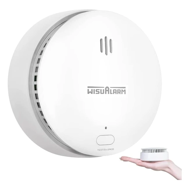 10-Year Replaceable Battery Smoke Alarm with 85dB Alarm and Hearing Protection -
