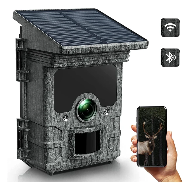Camra de chasse solaire 4K 46MP WiFi Bluetooth tanche IP66 grand angle 1