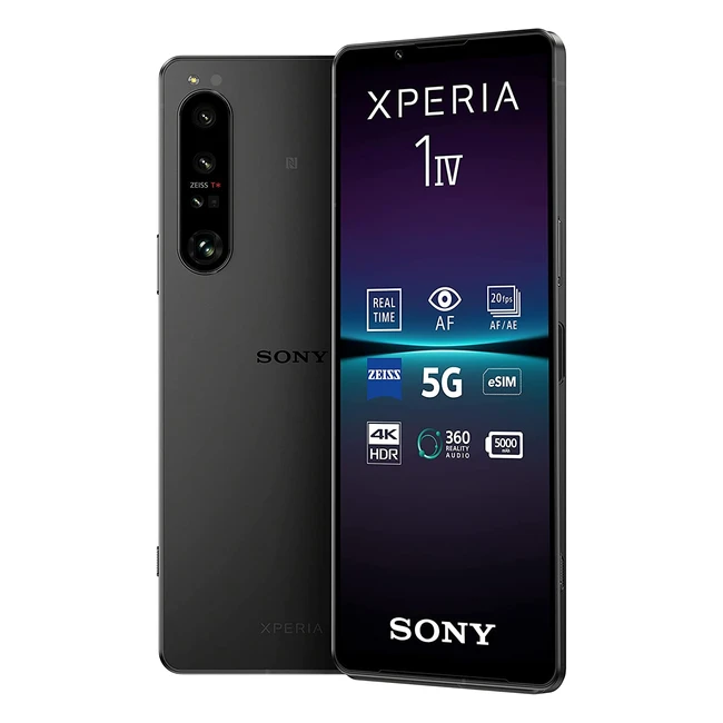 Smartphone Sony Xperia 1 IV 65 pouces 4K HDR OLED - Zoom optique véritable - Taux de rafraîchissement de 120Hz