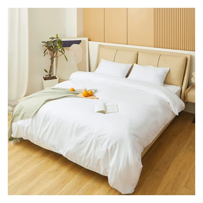 Ensemble housse de couette Sweetnight 230x220 cm blanc avec fermeture éclair et 2 taies d'oreiller 50x75 cm - Protection et élégance pour votre lit