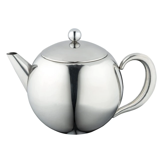 Caf Ole RT050X Rondeo Stainless Steel Tea Pot - Easy Pour with Infuser Basket - 