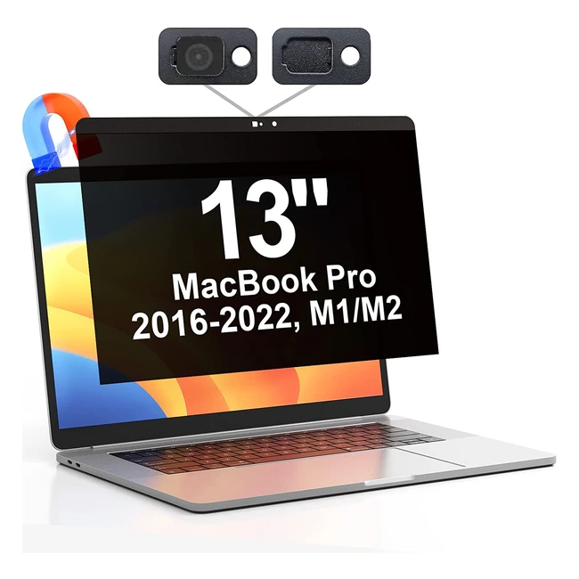 Mamol Magnetic Privacy Screen for MacBook Pro  Air 13-inch - Anti-Glare Blue Li