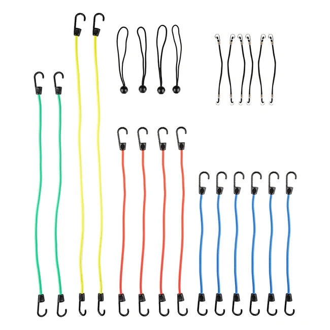 Cinghie elastiche Amazon Basics - Confezione da 24 - Lunghezze assortite